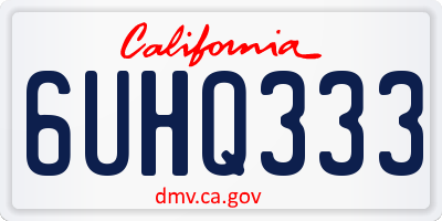 CA license plate 6UHQ333