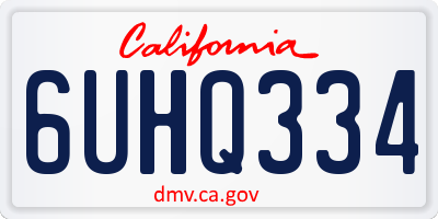 CA license plate 6UHQ334