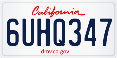 CA license plate 6UHQ347