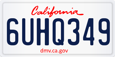 CA license plate 6UHQ349