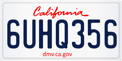 CA license plate 6UHQ356
