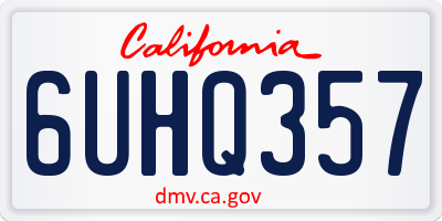 CA license plate 6UHQ357