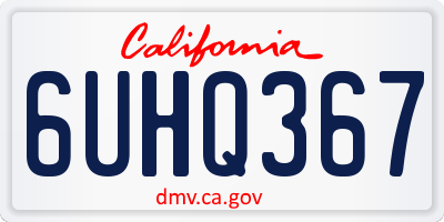 CA license plate 6UHQ367