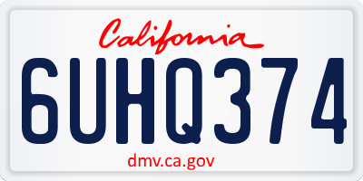 CA license plate 6UHQ374
