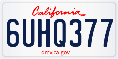 CA license plate 6UHQ377