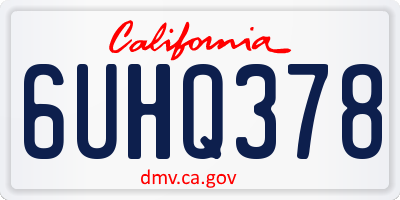 CA license plate 6UHQ378