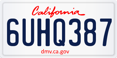 CA license plate 6UHQ387