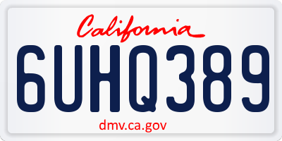 CA license plate 6UHQ389