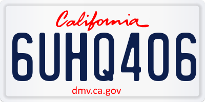 CA license plate 6UHQ406