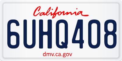 CA license plate 6UHQ408
