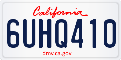CA license plate 6UHQ410