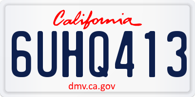 CA license plate 6UHQ413