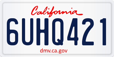 CA license plate 6UHQ421
