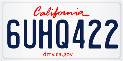 CA license plate 6UHQ422