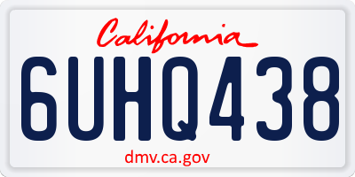 CA license plate 6UHQ438