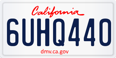 CA license plate 6UHQ440