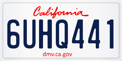 CA license plate 6UHQ441