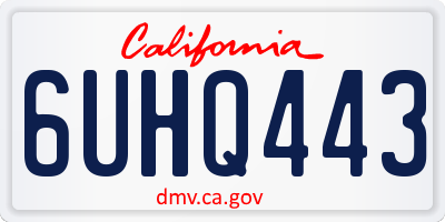CA license plate 6UHQ443