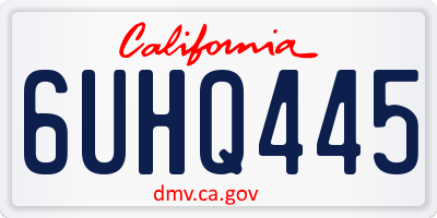 CA license plate 6UHQ445