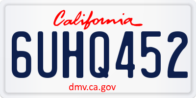 CA license plate 6UHQ452