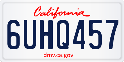 CA license plate 6UHQ457