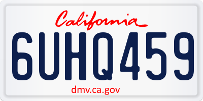 CA license plate 6UHQ459