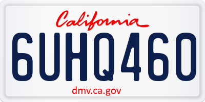 CA license plate 6UHQ460