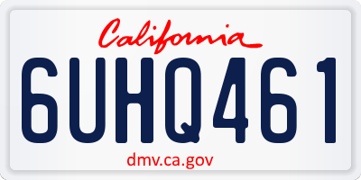 CA license plate 6UHQ461