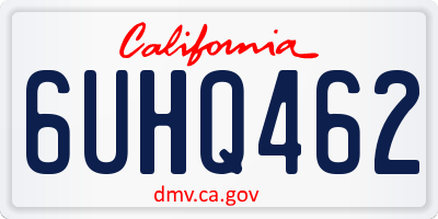 CA license plate 6UHQ462
