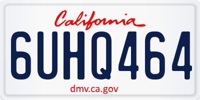 CA license plate 6UHQ464