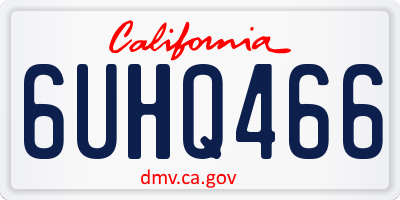 CA license plate 6UHQ466