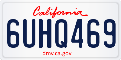 CA license plate 6UHQ469