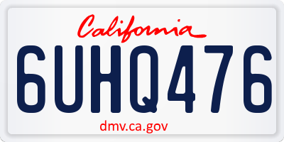 CA license plate 6UHQ476
