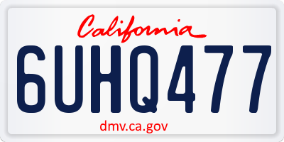 CA license plate 6UHQ477