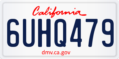 CA license plate 6UHQ479