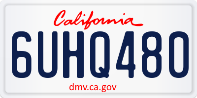 CA license plate 6UHQ480