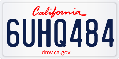 CA license plate 6UHQ484