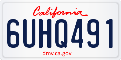 CA license plate 6UHQ491