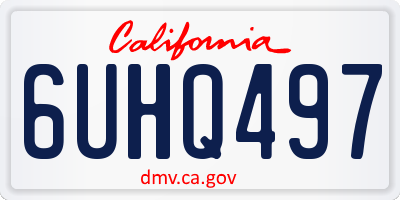 CA license plate 6UHQ497