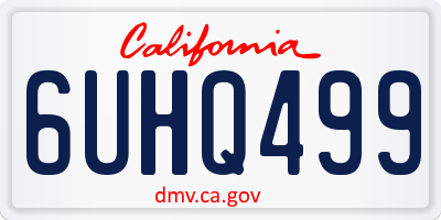 CA license plate 6UHQ499
