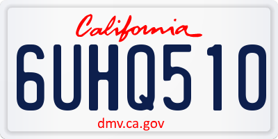 CA license plate 6UHQ510