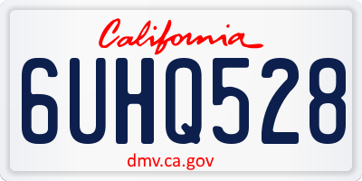 CA license plate 6UHQ528