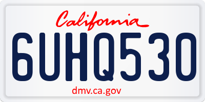 CA license plate 6UHQ530