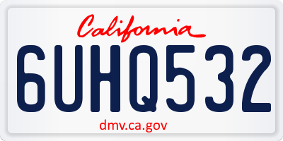 CA license plate 6UHQ532