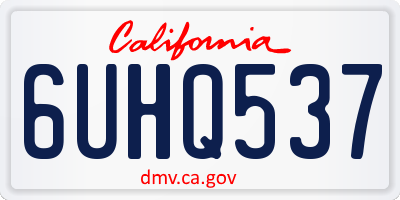 CA license plate 6UHQ537