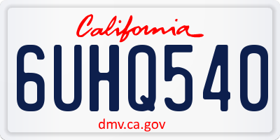CA license plate 6UHQ540