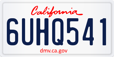 CA license plate 6UHQ541