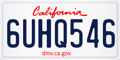 CA license plate 6UHQ546