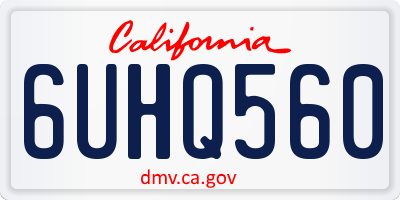 CA license plate 6UHQ560