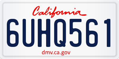 CA license plate 6UHQ561